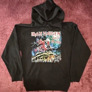 IRON MAIDEN RUN TO HILLS BLACK 2 SIDED HOODIE SIZE S